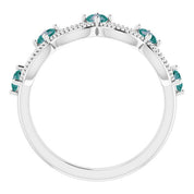 Platinum Lab-Grown Alexandrite & .05 Natural Diamond Crown Ring