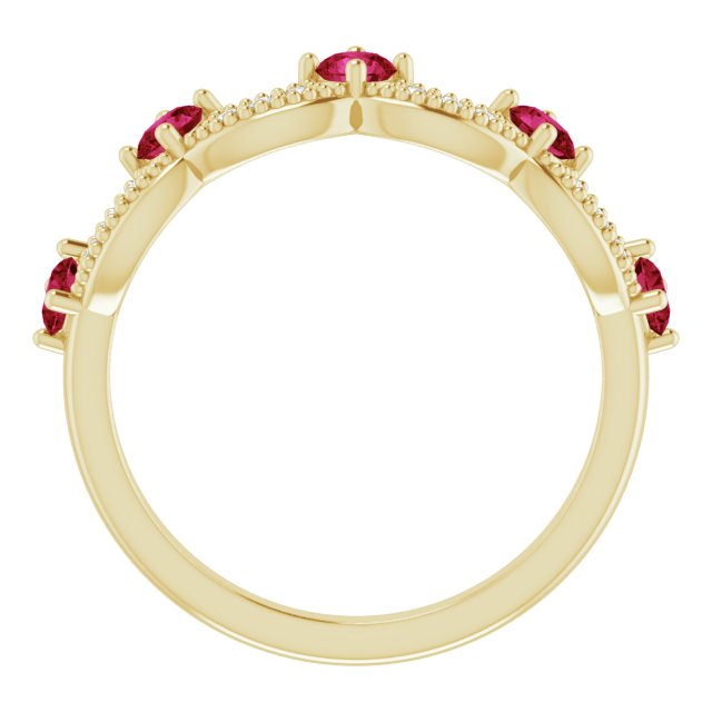 Diamond and Gemstone Crown Ring with Natural Diamonds Series 71974