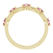 Diamond and Gemstone Crown Ring with Natural Diamonds Series 71974