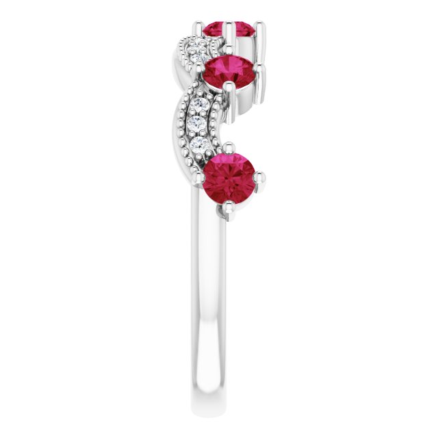 Diamond and Gemstone Crown Ring with Natural Diamonds Series 71974