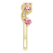 Diamond and Gemstone Crown Ring with Natural Diamonds Series 71974