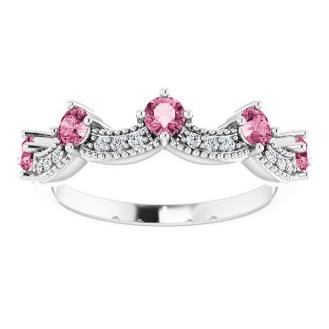 Diamond and Gemstone Crown Ring with Natural Diamonds Series 71974