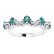 Platinum Lab-Grown Alexandrite & .05 Natural Diamond Crown Ring