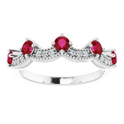 Diamond and Gemstone Crown Ring with Natural Diamonds Series 71974