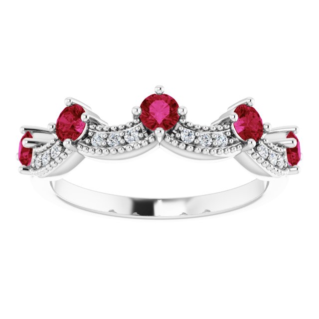 Diamond and Gemstone Crown Ring with Natural Diamonds Series 71974