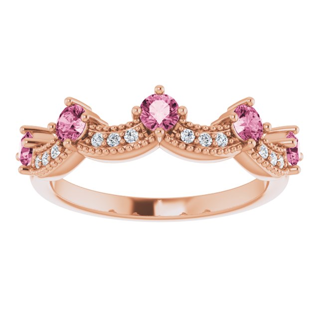 Diamond and Gemstone Crown Ring with Natural Diamonds Series 71974