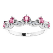 Diamond and Gemstone Crown Ring with Natural Diamonds Series 71974