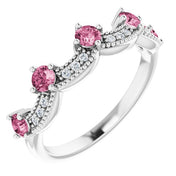 Diamond and Gemstone Crown Ring with Natural Diamonds Series 71974