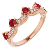 Diamond and Gemstone Crown Ring with Natural Diamonds Series 71974