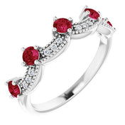 Diamond and Gemstone Crown Ring with Natural Diamonds Series 71974