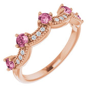 Diamond and Gemstone Crown Ring with Natural Diamonds Series 71974