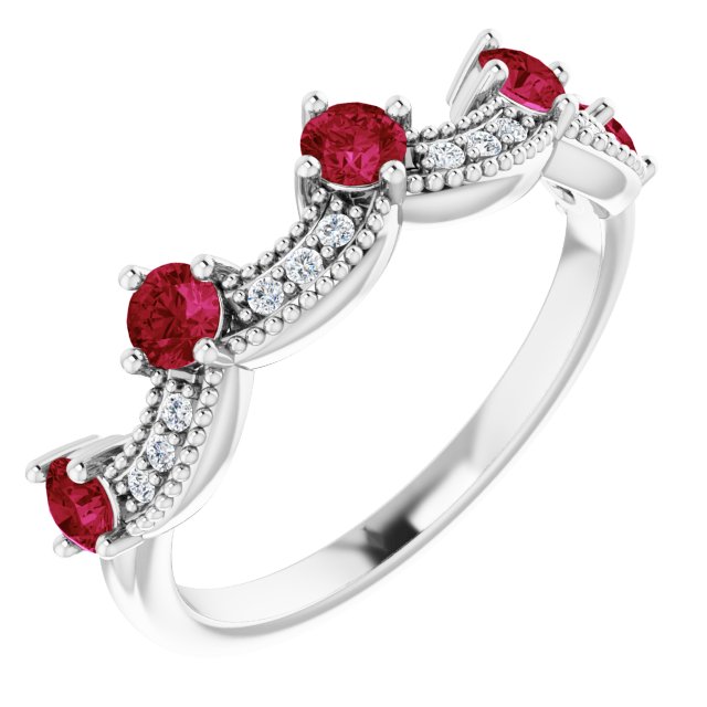 Diamond and Gemstone Crown Ring with Natural Diamonds Series 71974