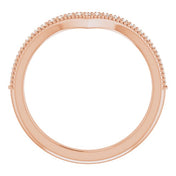 14K Rose 1/6 CTW Natural Diamond Stackable V Ring