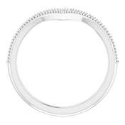 Platinum 1/6 CTW Natural Diamond Stackable V Ring
