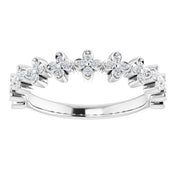 Sterling Silver 1/6 CTW Natural Diamond Stackable Clover Ring