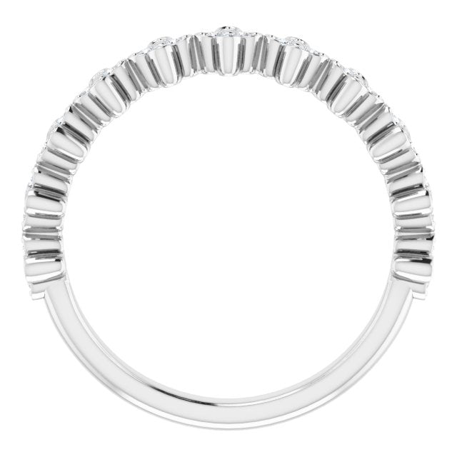Platinum 1/6 CTW Natural Diamond Stackable Clover Ring