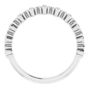 14K White 1/6 CTW Natural Diamond Stackable Clover Ring