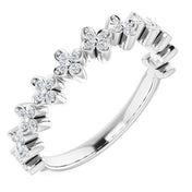Platinum 1/6 CTW Natural Diamond Stackable Clover Ring