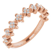 14K Rose 1/6 CTW Natural Diamond Stackable Clover Ring