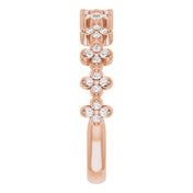 14K Rose 1/6 CTW Natural Diamond Stackable Clover Ring