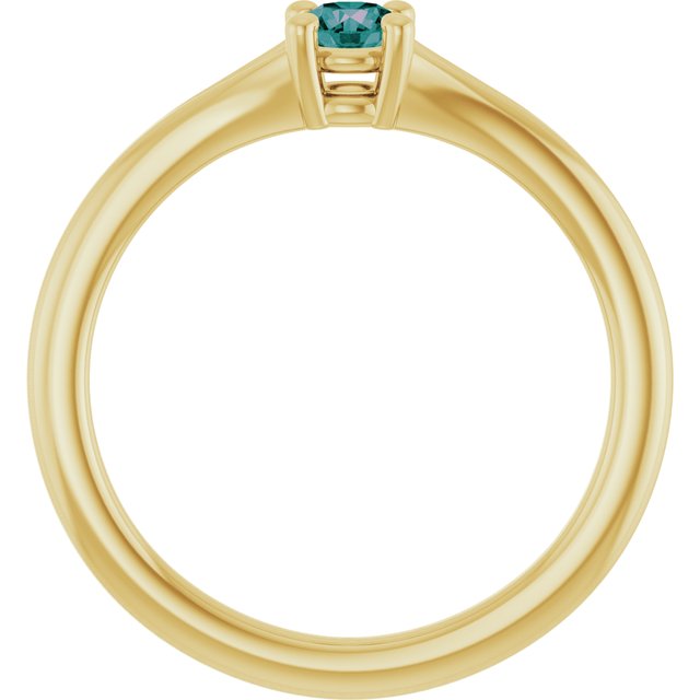 14K Yellow Lab-Grown Alexandrite Youth Solitaire Ring