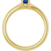 14K Yellow Lab-Grown Blue Sapphire Youth Solitaire Ring