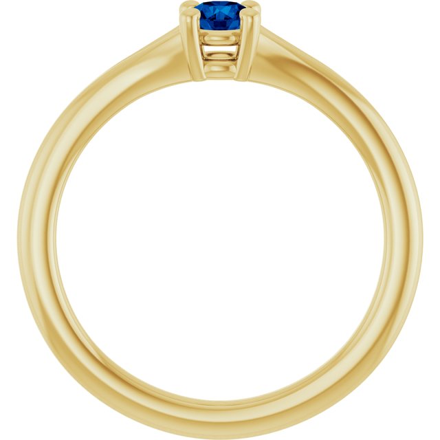 14K Yellow Lab-Grown Blue Sapphire Youth Solitaire Ring