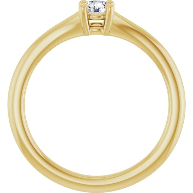 14K Yellow Natural White Sapphire Youth Solitaire Ring