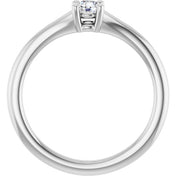 Platinum Natural White Sapphire Youth Solitaire Ring