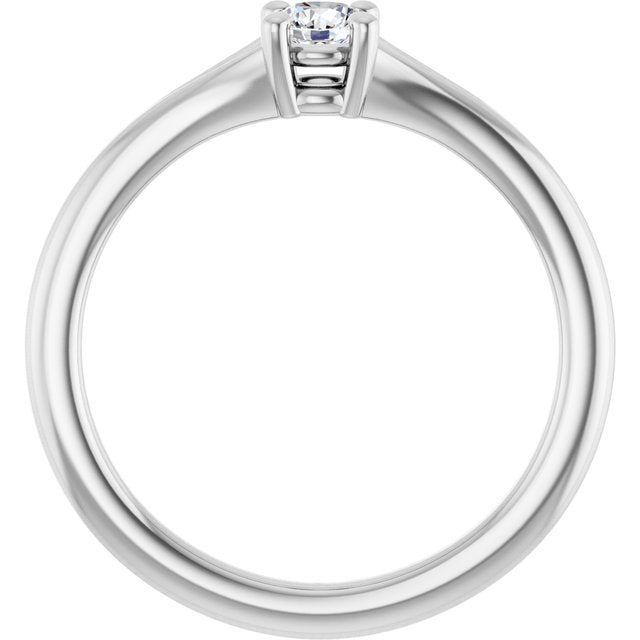 Platinum Natural White Sapphire Youth Solitaire Ring