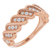 14K Rose 1/4 CTW Natural Diamond Stackable Ring