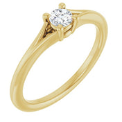 14K Yellow 1/10 CT Natural Diamond Youth Solitaire Ring
