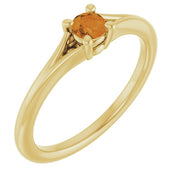 14K Yellow Natural Citrine Youth Solitaire Ring