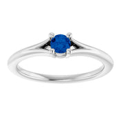 Platinum Natural Blue Sapphire Youth Solitaire Ring