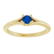 14K Yellow Lab-Grown Blue Sapphire Youth Solitaire Ring