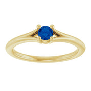 14K Yellow Lab-Grown Blue Sapphire Youth Solitaire Ring