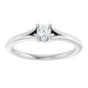 Sterling Silver Imitation Diamond Youth Solitaire Ring