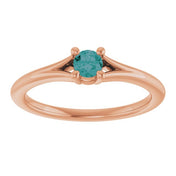 14K Rose Lab-Grown Alexandrite Youth Solitaire Ring