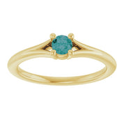 14K Yellow Lab-Grown Alexandrite Youth Solitaire Ring