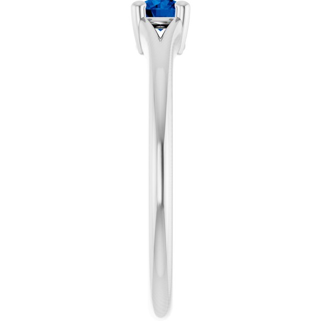 Sterling Silver Imitation Blue Sapphire Youth Solitaire Ring