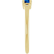 14K Yellow Lab-Grown Blue Sapphire Youth Solitaire Ring