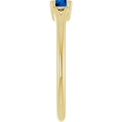 14K Yellow Lab-Grown Blue Sapphire Youth Solitaire Ring