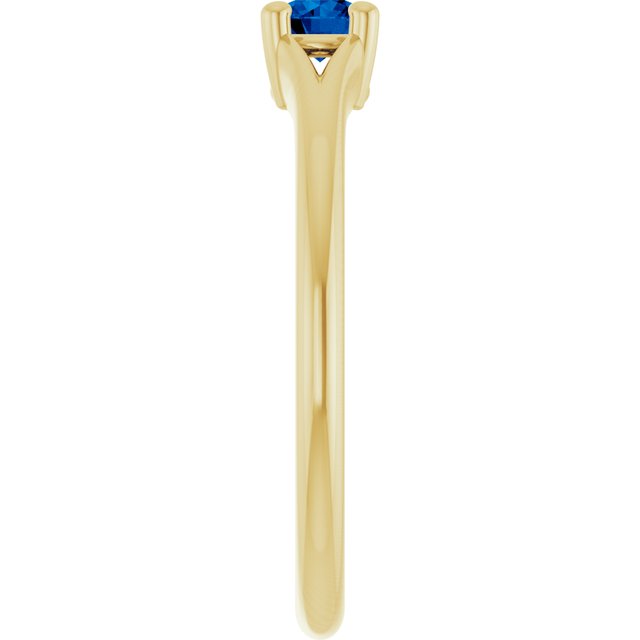 14K Yellow Lab-Grown Blue Sapphire Youth Solitaire Ring