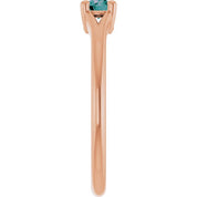 14K Rose Lab-Grown Alexandrite Youth Solitaire Ring