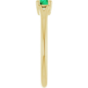 14K Yellow Lab-Grown Emerald Youth Solitaire Ring