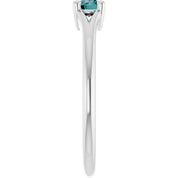 14K White Lab-Grown Alexandrite Youth Solitaire Ring
