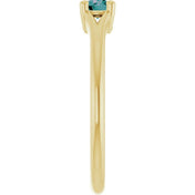 14K Yellow Lab-Grown Alexandrite Youth Solitaire Ring