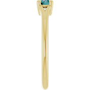 14K Yellow Lab-Grown Alexandrite Youth Solitaire Ring