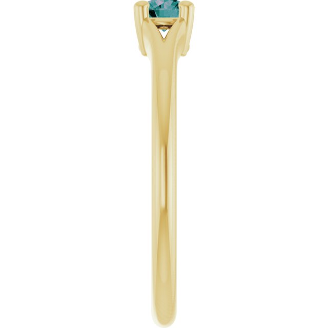 14K Yellow Lab-Grown Alexandrite Youth Solitaire Ring