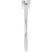 14K White Natural White Sapphire Youth Solitaire Ring